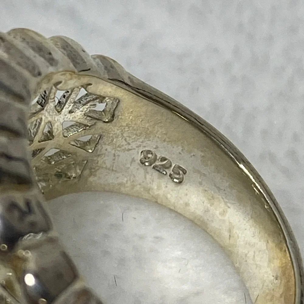 Sterling Silver‎ Filigree Open Weave Geometric Ring Statement Ring Size 7